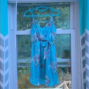 Blue Silk Floral dress